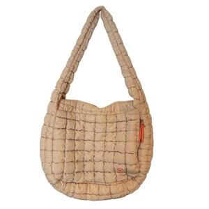 W. by Wantable Anniversary Edit Quilted Tan Slouch Bag